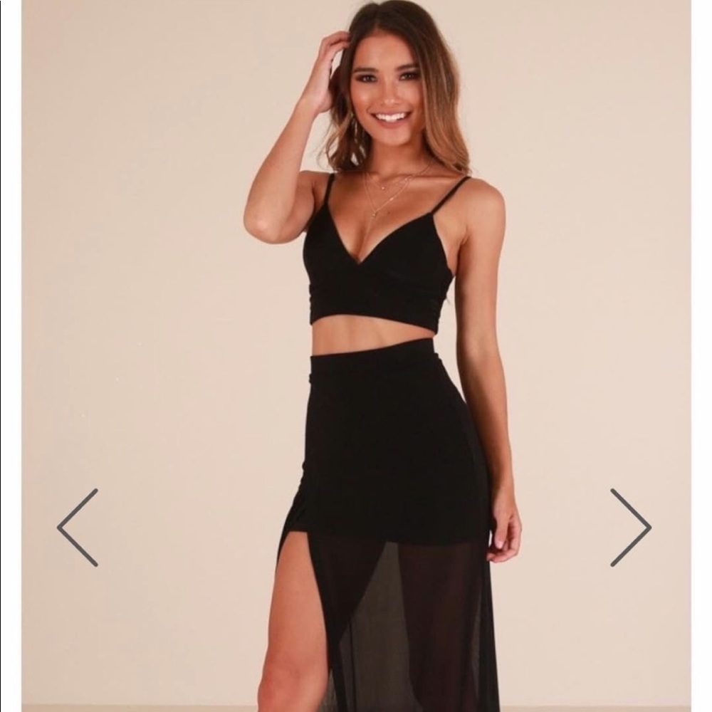 two piece black dress
